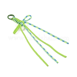 6Pcs Flower Handmade Cotton Knitting & Polyester & Spandex Cord Beaded Pendant Decorations&nbsp;HJEW-JM04417