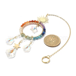 Chakra Gemstone Beads Pendant Decorations&nbsp;HJEW-JM01152-01