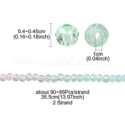 2 Strand Transparent Glass Beads Strands&nbsp;GLAA-YW0001-54