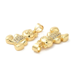 Brass Micro Pave Cubic Zirconia Pendants&nbsp;KK-M249-17G