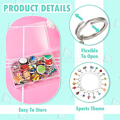 18 Pcs 18 Styles PVC Pendant Keychains&nbsp;KEYC-TA0001-58