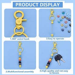 24Pcs 8 Colors Stainless Steel & Alloy Bar Beadable Keychain Clasps&nbsp;FIND-ME0002-95