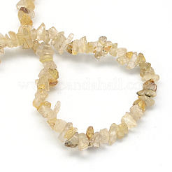 Natural Gold Rutilated Quartz Stone Bead Strands&nbsp;G-R192-A20