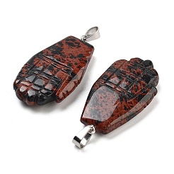 Natural Mahogany Obsidian Carved Pendants&nbsp;G-K369-01P-10