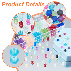 480pcs 12 Colors Transparent Frosted Glass Beads Strands&nbsp;GLAA-PH0002-44