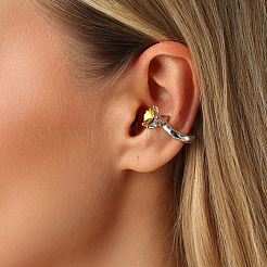 Alloy & Glass Rhinestone Cuff Earrings&nbsp;WG91CEF-01