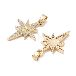 Brass Micro Pave Clear Cubic Zirconia Pendants&nbsp;CU-CBA3371-03G