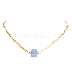 Electroplated Natural Quartz Hexagon Prism Pendant Necklaces&nbsp;NJEW-JN04996-02