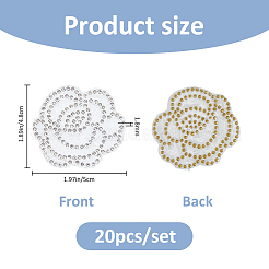 20Pcs Flower Crystal Rhinestone Sew on Cloth Patches&nbsp;PATC-FH0001-34A