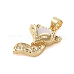 Brass Micro Pave Clear Cubic Zirconia Pendants&nbsp;KK-I712-33G