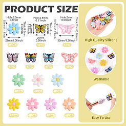 Flower & Butterfly PVC & Silicone Beads Findings Kits&nbsp;FIND-TA0007-96