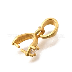 Brass Micro Pave Cubic Zirconia Ice Pick Pinch Bails&nbsp;KK-G600-24G