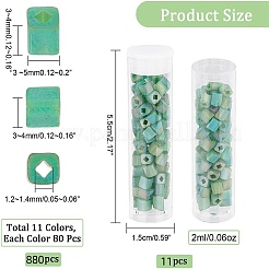 880pcs 11 colors 6/0 Transparent Glass Seed Beads&nbsp;SEED-NB0001-68