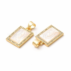 Rack Plating Brass Micro Pave Cubic Zirconia Pendants&nbsp;KK-H436-03G