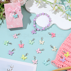 100Pcs Opaque Acrylic Imitation Pearl Butterfly Pendant Decorations&nbsp;HJEW-BM0001-13