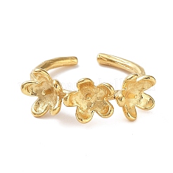 304 Stainless Steel Flower Open Cuff Ring Findings&nbsp;LS-STAS-K263-04G
