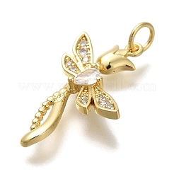 Rack Plating Brass Micro Pave Cubic Zirconia Pendants&nbsp;KK-I720-44G