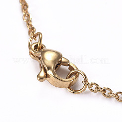 304 Stainless Steel Pendant Necklaces&nbsp;NJEW-I237-10G