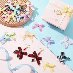 200Pcs 10 Colors Tartan Pattern Polyester Ribbon Bowknots&nbsp;DIY-PH0013-86