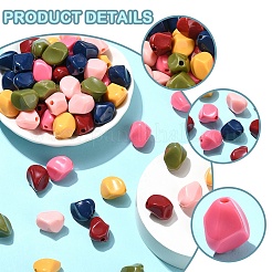 60Pcs 6 Colors Opaque Acrylic Beads&nbsp;MACR-YW0003-17