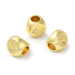 Rack Plating Brass Micro Pave Cubic Zirconia European Beads&nbsp;KK-F854-02G-04