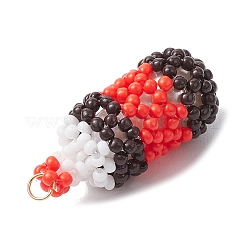 Glass Seed Beads Coke Pendants&nbsp;PALLOY-MZ00457-01