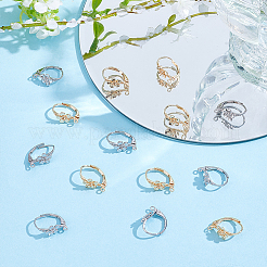 28Pcs 2 Colors Brass Leverback Earring Findings&nbsp;KK-ME0001-12