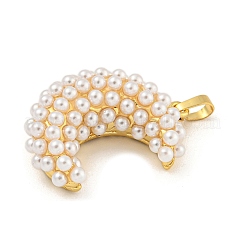 Rack Plating Brass & ABS Plastic Imitation Pearl Pendants&nbsp;KK-N255-03D-G-RS