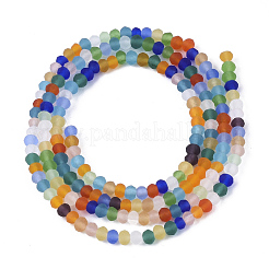 Frosted Glass Beads Strands&nbsp;EGLA-S192-001A-D01