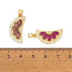 Brass Micro Pave Cubic Zirconia Pendants&nbsp;KK-E108-05G