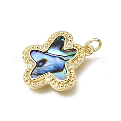 Brass Micro Pave Clear Cubic Zirconia Pendants&nbsp;CU-CBAF50C-08G