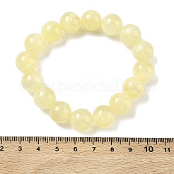 Natural Golden Silk Jade Round Beaded Stretch Bracelets for Women&nbsp;BJEW-F535-01E