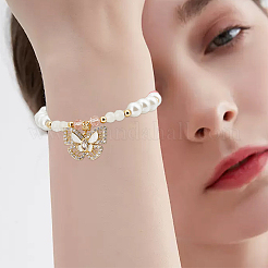 10Pcs Rack Plating Brass Micro Pave Clear Cubic Zirconia Pendants&nbsp;ZIRC-BBC0002-83