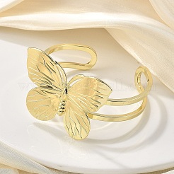 Butterfly Brass Cuff Open Bangles&nbsp;BJEW-M060-01G-01