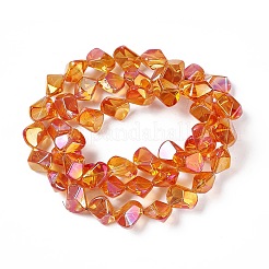 Full Rainbow Plated Electroplate Glass Beads&nbsp;EGLA-Q066-FR04