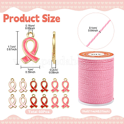 DIY Awareness Ribbon Alloy Enamel Pendant & Waxed Polyester Cord Making Kits&nbsp;DIY-YW0011-74