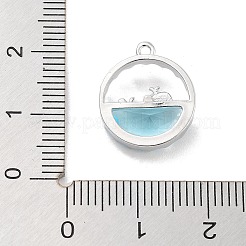 Brass Inlay Glass Pendants&nbsp;KK-Z061-06P