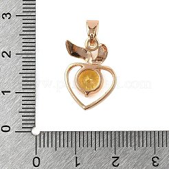 Brass Micro Pave Cubic Zirconia Pendants&nbsp;KK-E795-27KCG-04