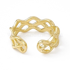 Ion Plating(IP) 304 Stainless Steel Cuff Ring for Women&nbsp;RJEW-C060-14G