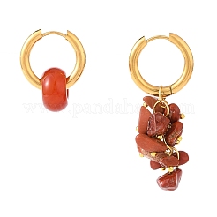Natural Mixed Stone Bead Asymmetrical Earrings&nbsp;EJEW-JE04353