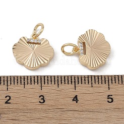 Brass & Clear Cubic Zirconia Charms&nbsp;KK-G497-20G