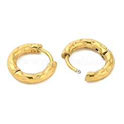 Ion Plating(IP) 304 Stainless Steel Textured Huggie Hoop Earrings&nbsp;EJEW-G374-02A-G