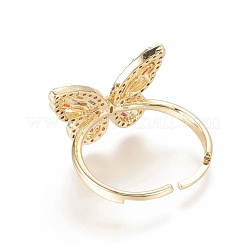 Adjustable Brass Micro Pave Cubic Zirconia Rings&nbsp;RJEW-F101-08G