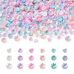 480Pcs 18 Styles Resin Imitation Pearl Bead Caps&nbsp;RESI-TA0001-50