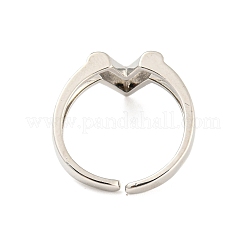 Hollow V-Shaped Brass Open Cuff Rings&nbsp;RJEW-Q781-15P