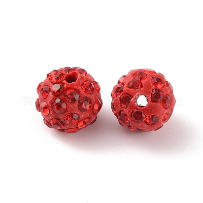 Polymer Clay Rhinestone Beads&nbsp;RB-WH0008-01A-1
