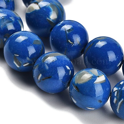 Assembled Synthetic Stone and Trochus Shell Beads Strands&nbsp;G-B128-08D-05-1