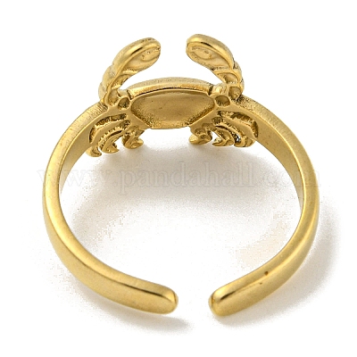 304 Stainless Steel Open Cuff Ring&nbsp;RJEW-C067-09G-1