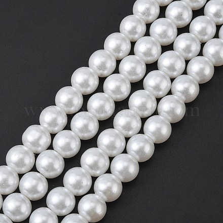 Glass Pearl Beads Strands X-HY-10D-B01-1-1