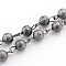 Brass Textured Beads Handmade Chains, Unwelded, Gunmetal, 39.3 inch